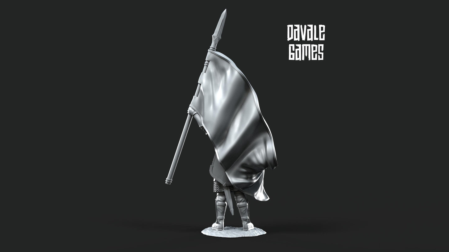 Soldado Abanderado Gondor - Tierra Media / LOTR / El Señor de los Anillos / Dragones y Mazmorras / Pathfinder / DND / Miniatura