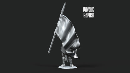 Soldado Abanderado Gondor - Tierra Media / LOTR / El Señor de los Anillos / Dragones y Mazmorras / Pathfinder / DND / Miniatura