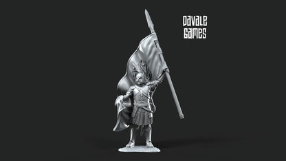 Soldado Abanderado Gondor - Tierra Media / LOTR / El Señor de los Anillos / Dragones y Mazmorras / Pathfinder / DND / Miniatura