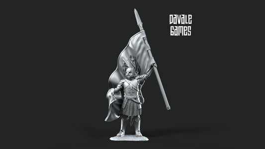 Soldado Abanderado Gondor - Tierra Media / LOTR / El Señor de los Anillos / Dragones y Mazmorras / Pathfinder / DND / Miniatura