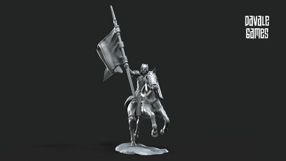 Caballero Abanderado Gondor - Tierra Media / LOTR / El Señor de los Anillos / Dragones y Mazmorras / Pathfinder / DND / Miniatura