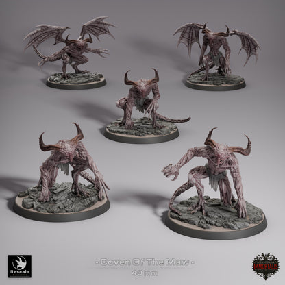 Pack Coven of the Maw (5 minis)- Rescale / Lord of the print / El Señor de los Anillos / Dragones y Mazmorras / Pathfinder / DND / Miniatura