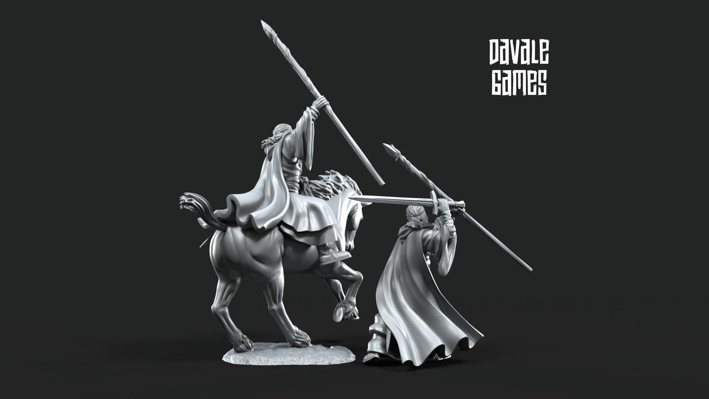 Mago Gandalf el Gris - el Blanco - Tierra Media / LOTR / El Señor de los Anillos / Dragones y Mazmorras / Pathfinder / DND / Miniatura