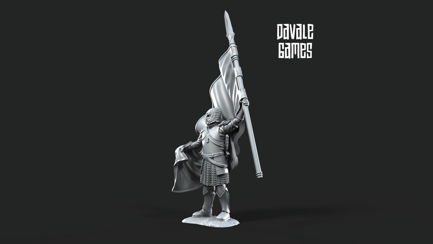 Soldado Abanderado Gondor - Tierra Media / LOTR / El Señor de los Anillos / Dragones y Mazmorras / Pathfinder / DND / Miniatura