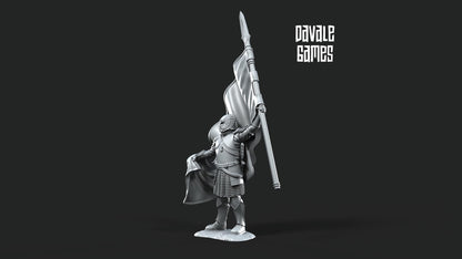 Soldado Abanderado Gondor - Tierra Media / LOTR / El Señor de los Anillos / Dragones y Mazmorras / Pathfinder / DND / Miniatura