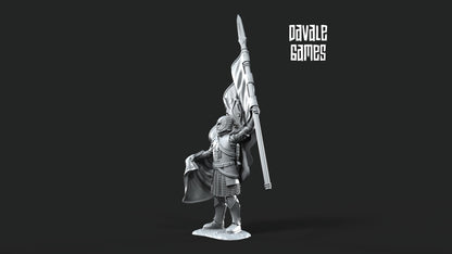 Soldado Abanderado Gondor - Tierra Media / LOTR / El Señor de los Anillos / Dragones y Mazmorras / Pathfinder / DND / Miniatura