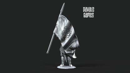 Soldado Abanderado Gondor - Tierra Media / LOTR / El Señor de los Anillos / Dragones y Mazmorras / Pathfinder / DND / Miniatura