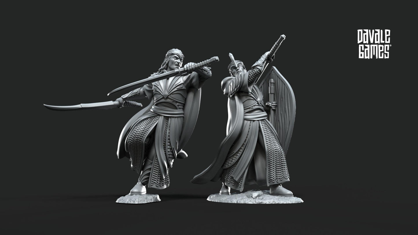 Altos Elfos Golorin & Rommul - Valinor / Tierra Media / LOTR / El Señor de los Anillos / Dragones y Mazmorras / Pathfinder / DND / Miniatura