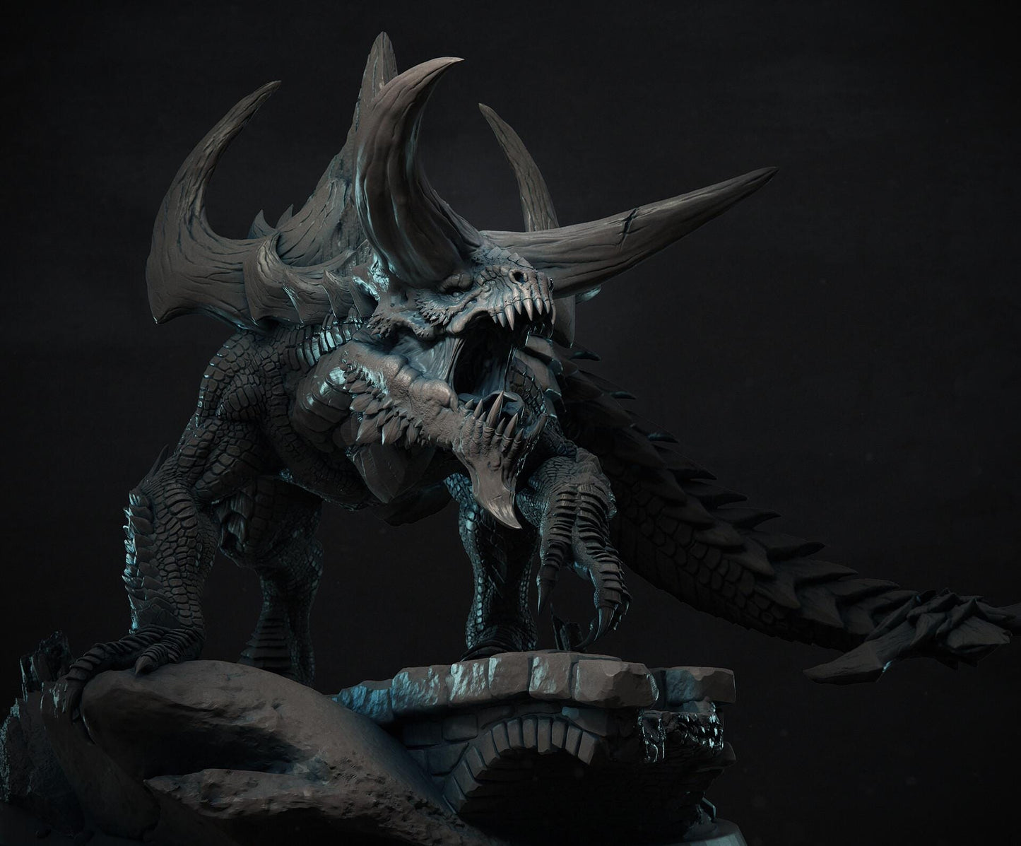 Tarrasca / Tarrasque - Impreso en 3D / Fantasía / El Señor de los Anillos / Dragones y Mazmorras / Pathfinder / DND / Miniatura / Rol