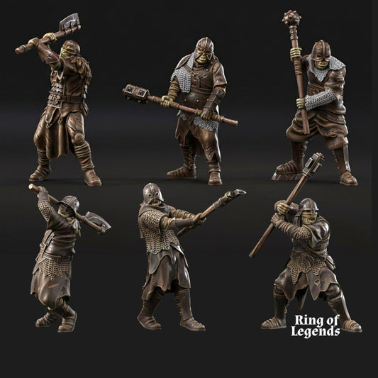 Morlok Orcos con armas a dos manos - Mordor / Sauron / Tierra Media / esdla / El Señor de los Anillos / Dragones y Mazmorras / Pathfinder / DND