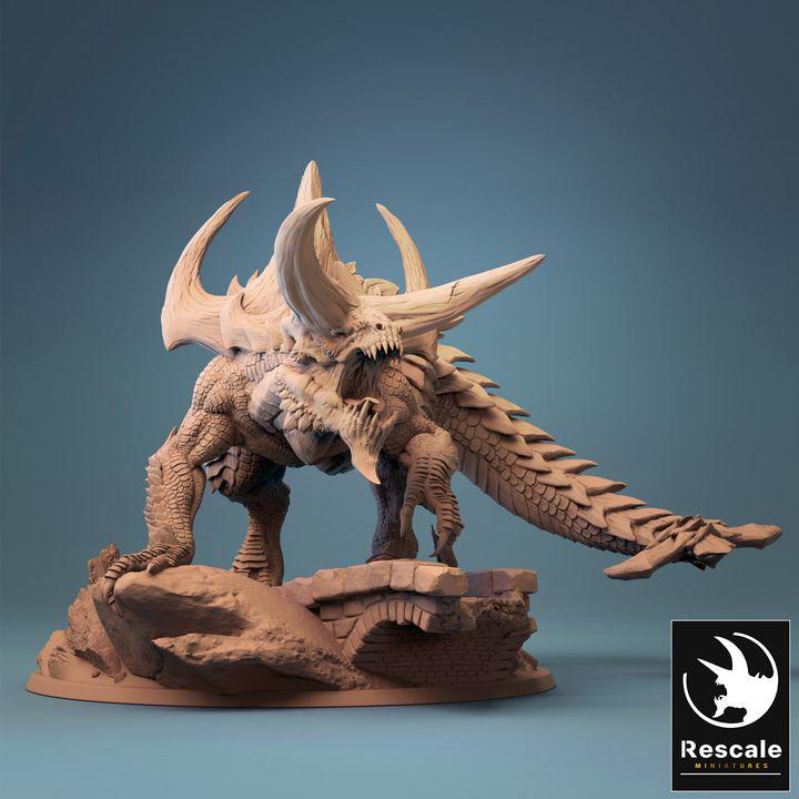 Tarrasca / Tarrasque - Impreso en 3D / Fantasía / El Señor de los Anillos / Dragones y Mazmorras / Pathfinder / DND / Miniatura / Rol
