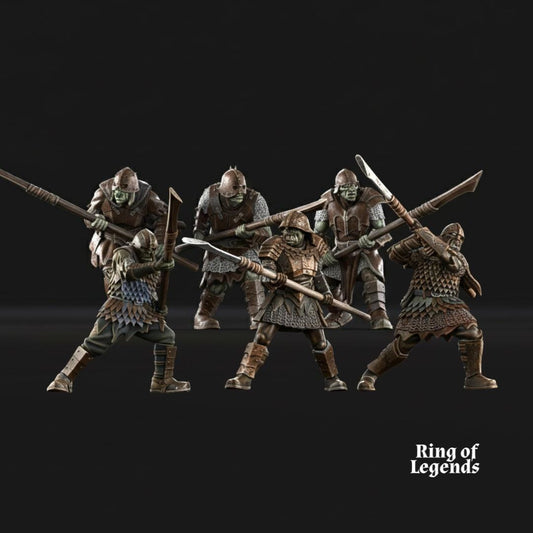 Morlok Orcs with Spears - Mordor / Sauron / Tierra Media / esdla / El Señor de los Anillos / Dragones y Mazmorras / Pathfinder / DND