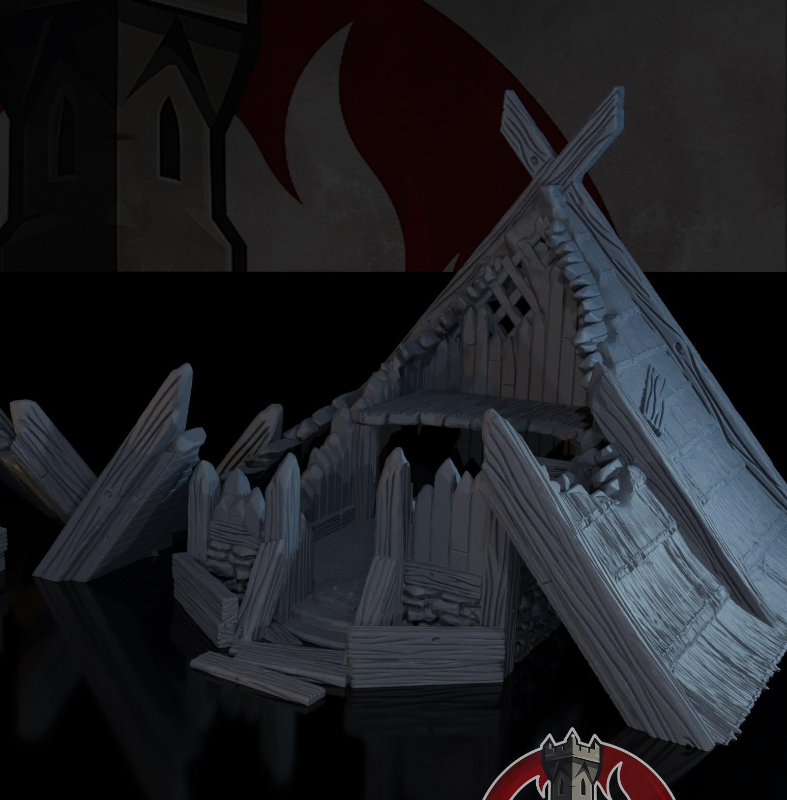 Cabaña en Ruinas 1 – Escenografía de fantasía en PLA