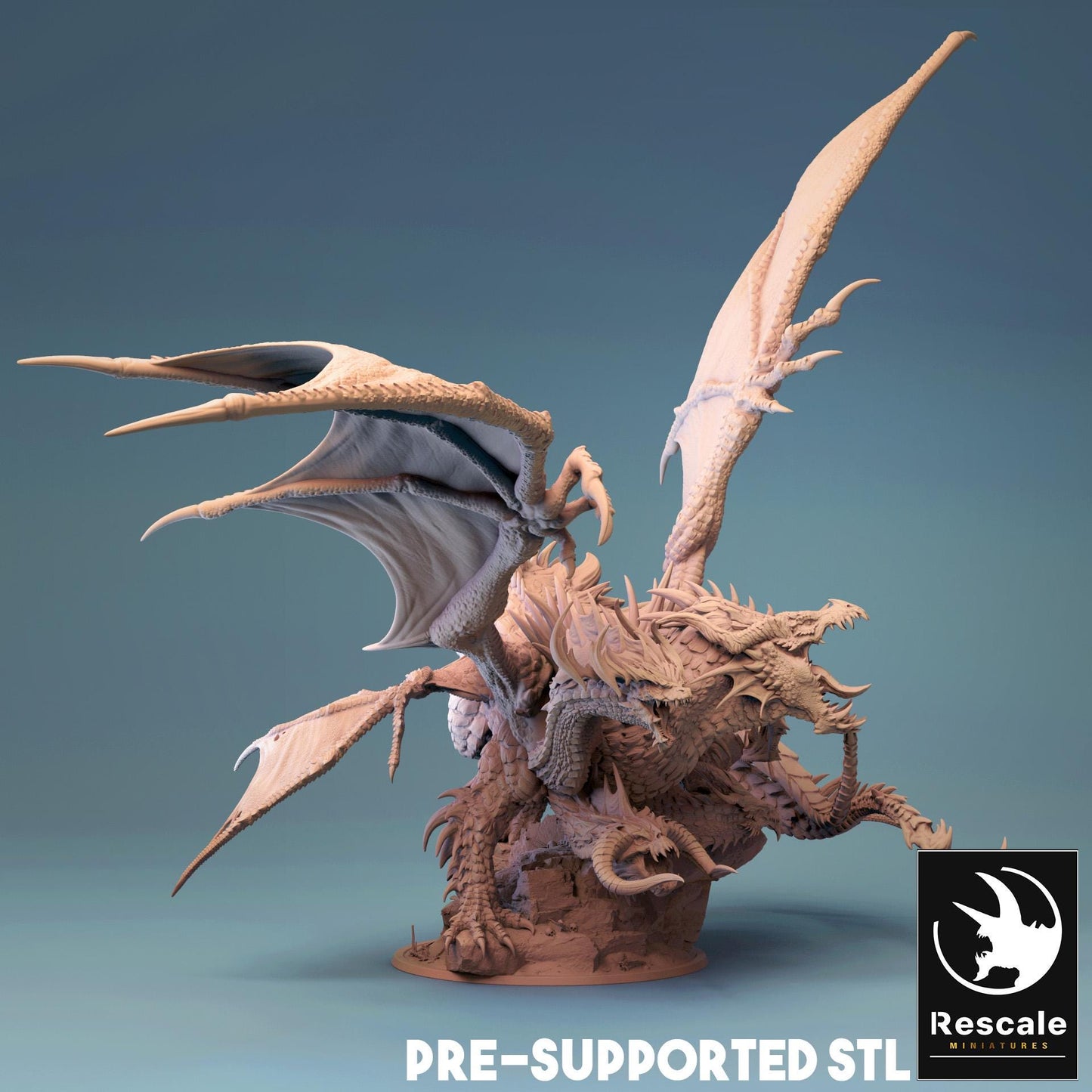 TIAMAT (Dragon Queen) - Impreso en 3D / Fantasía / Terreno / Paisaje / Ruinas / El Señor de los Anillos / Dragones y Mazmorras / Pathfinder