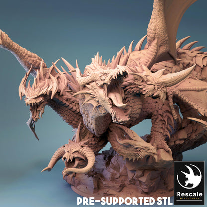 TIAMAT (Dragon Queen) - Impreso en 3D / Fantasía / Terreno / Paisaje / Ruinas / El Señor de los Anillos / Dragones y Mazmorras / Pathfinder