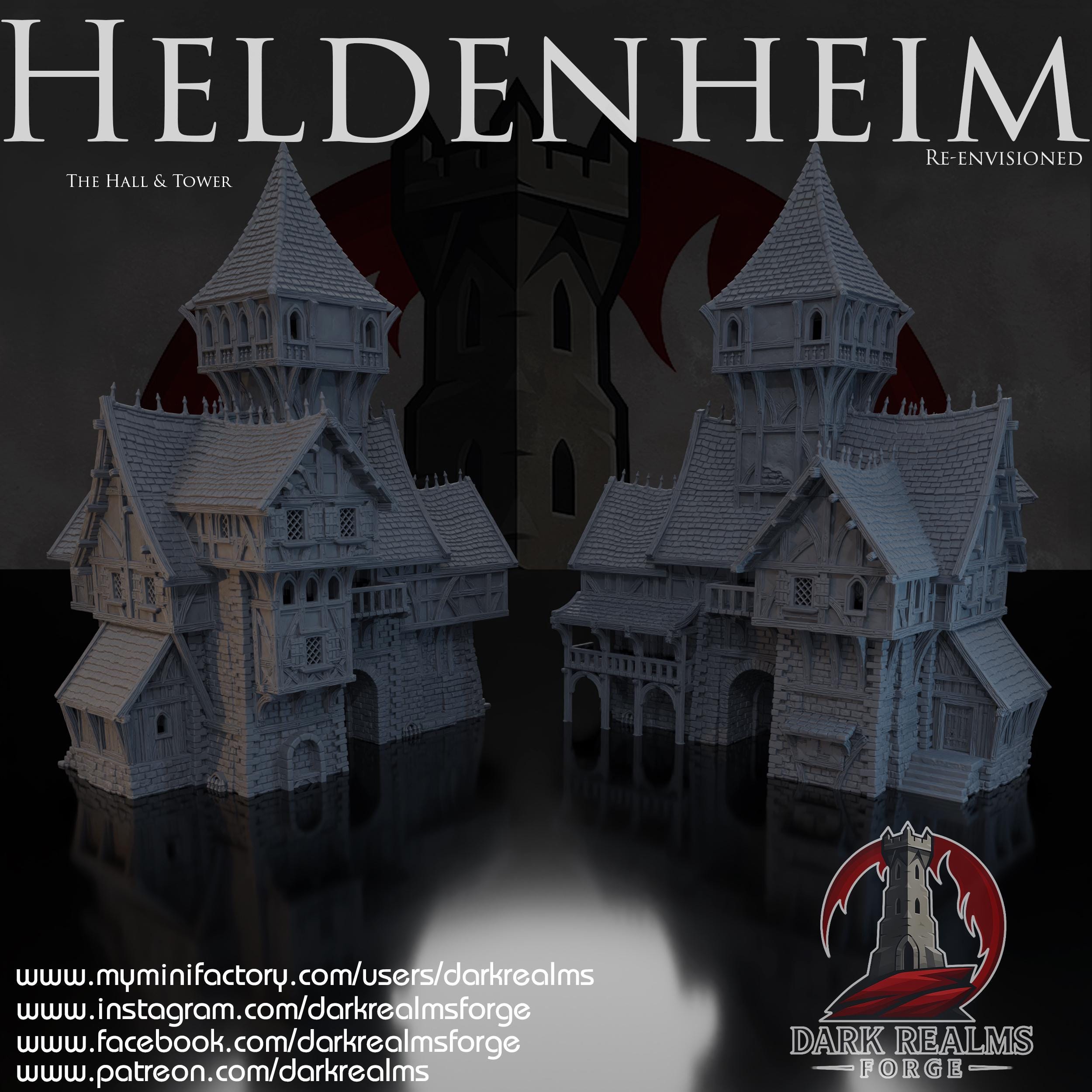Heldenheim - Salón y Torre – Escenografía de fantasía en PLA