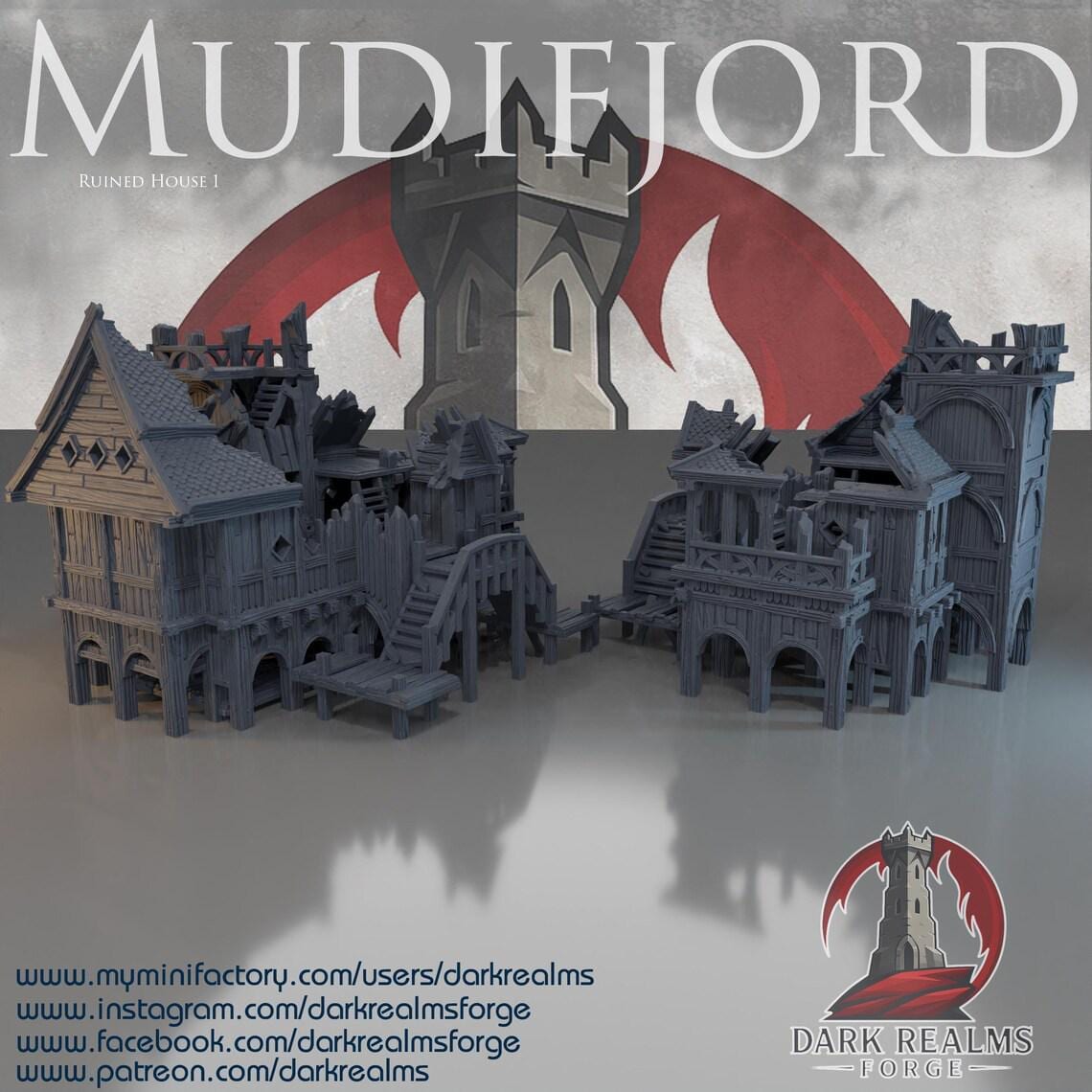 Mudifjord Ruina - Casa 1 - Wargame / Fantasía / Terreno / Paisaje / Ruinas / El Señor de los Anillos / Dragones y Mazmorras / Pathfinder