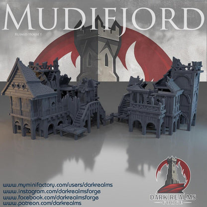 Mudifjord Ruina - Casa 1 - Wargame / Fantasía / Terreno / Paisaje / Ruinas / El Señor de los Anillos / Dragones y Mazmorras / Pathfinder