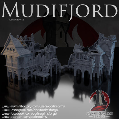 Mudifjord Ruina - Casa 1 - Wargame / Fantasía / Terreno / Paisaje / Ruinas / El Señor de los Anillos / Dragones y Mazmorras / Pathfinder