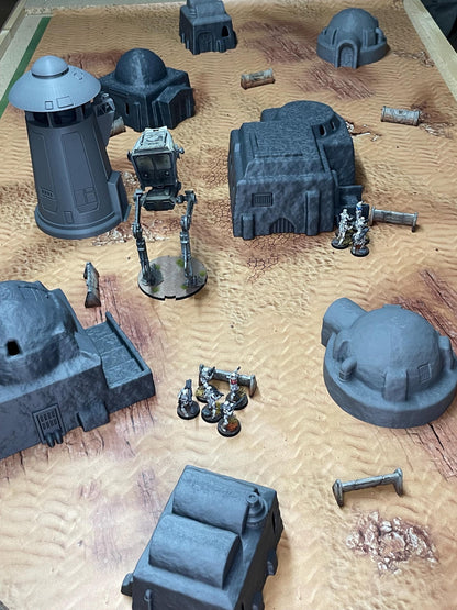 Poblado Desierto estilo TATOOINE - compatible con Star Wars Legión / Shatterpoint / Imperial Assault Imperial Terrain / Mesa Completa